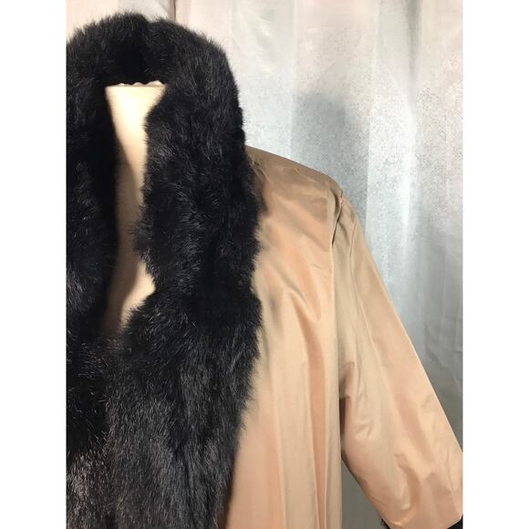 Vintage Black Fur Reversible Full Length Coat Sz M-L - Picture 7 of 8